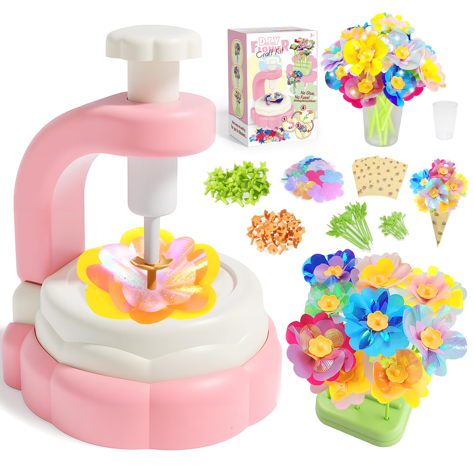 

Набор для создания букета цветов, Развивающая игрушка, Идеально подходит для вечеринок, Детское творческое занятие розовый