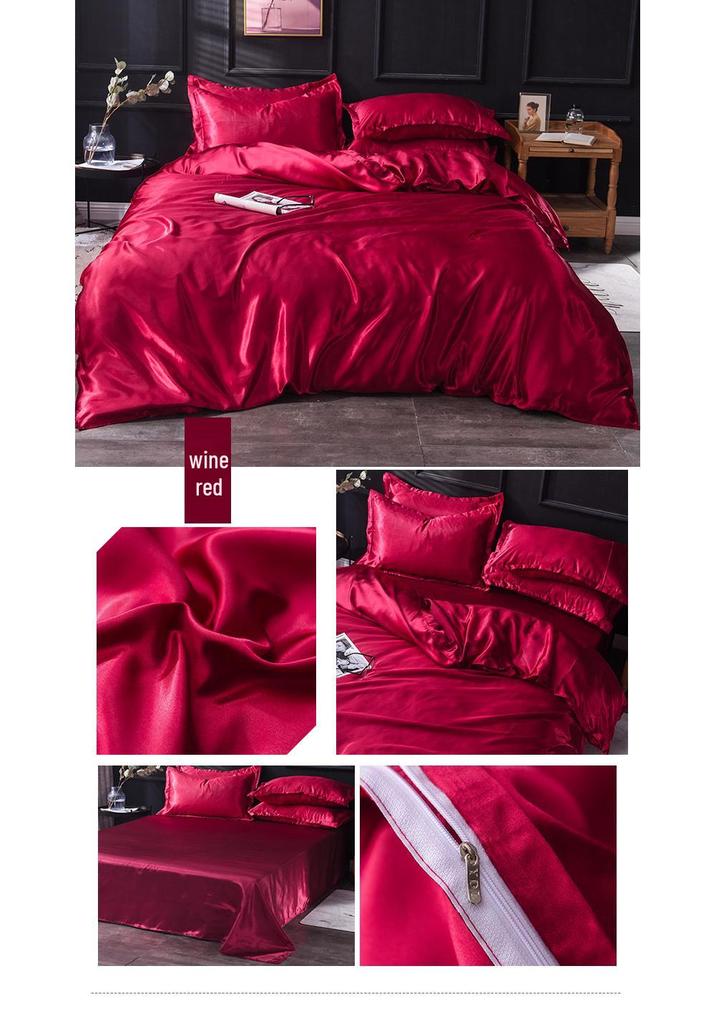 Summer Silk Luxury Plain Color 4-Piece Set - Light and Simple Design