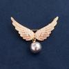 Style Petite Floral Angel Wings Brooch, Pearl Collar, Unique Design Pin