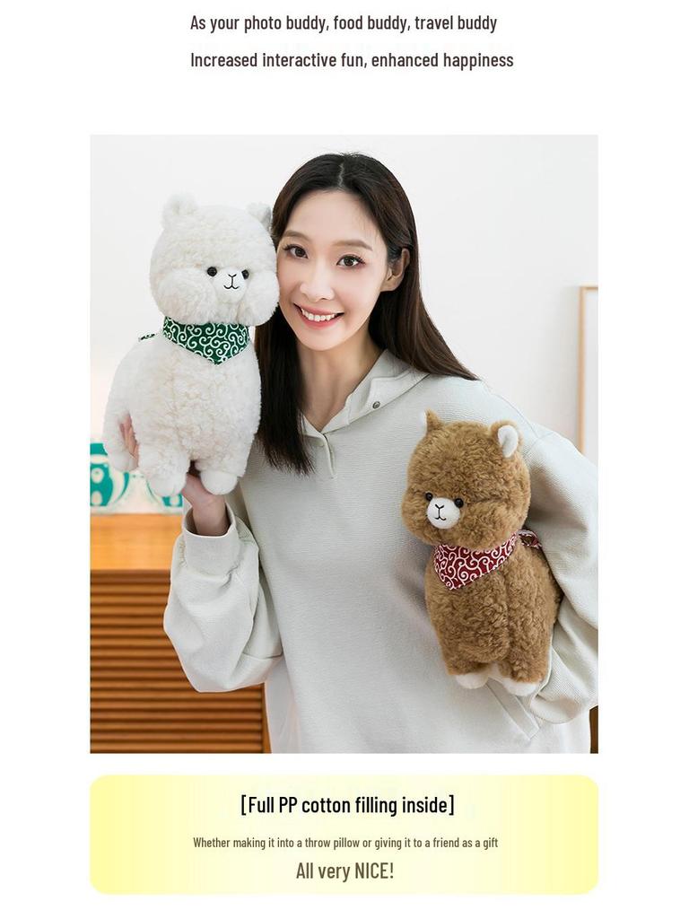 Cute Kawaii Baby Camel and Sheep Plush Toy - Fluffy Sleep Pillow for Girls