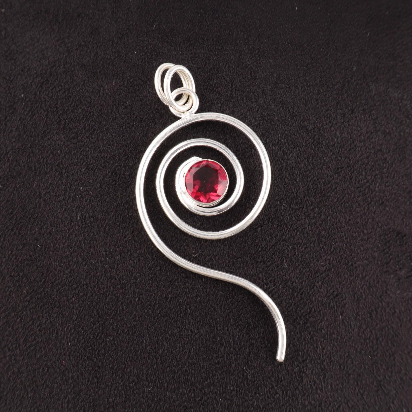 

Pink Rubellite Gemstone 925 Sterling Silver Jewelry Handmade Fashionable Pendant PP-42-9