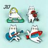 Kitten Badge Pin Musical Instrument Cat Brooch Pin, Guitar Violin Piano DJ Animal Accessory Metal for Backpacks Hats Scarves Jackets Outfit