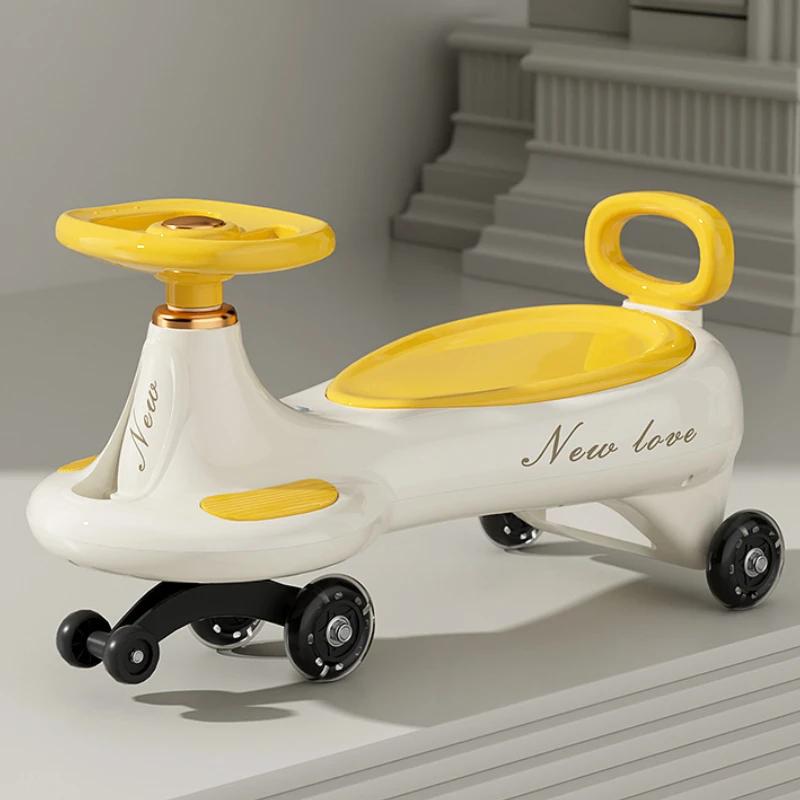 Cute Kids Swing Wiggle Car Anti-Tip Universal Wheel Sliding Car with Music Lighting Children Outdoor Interactive Ride on Toy