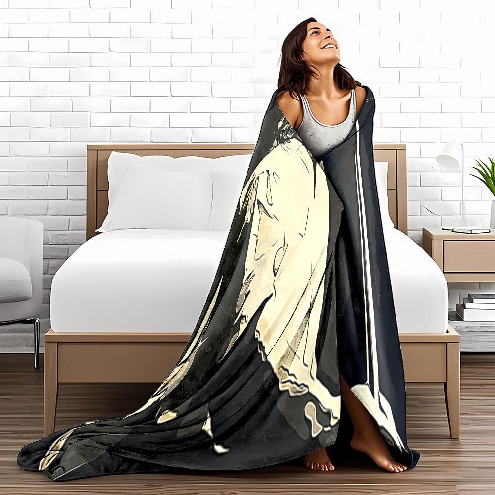 Singer Silhouette Illustration Blanket for all seasons blanket lunch break throw gift