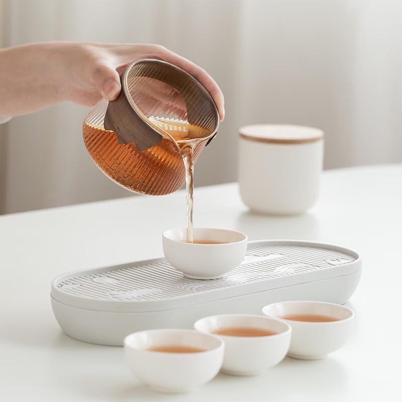 Shangqi Portable Ceramic & Glass Travel Tea Set