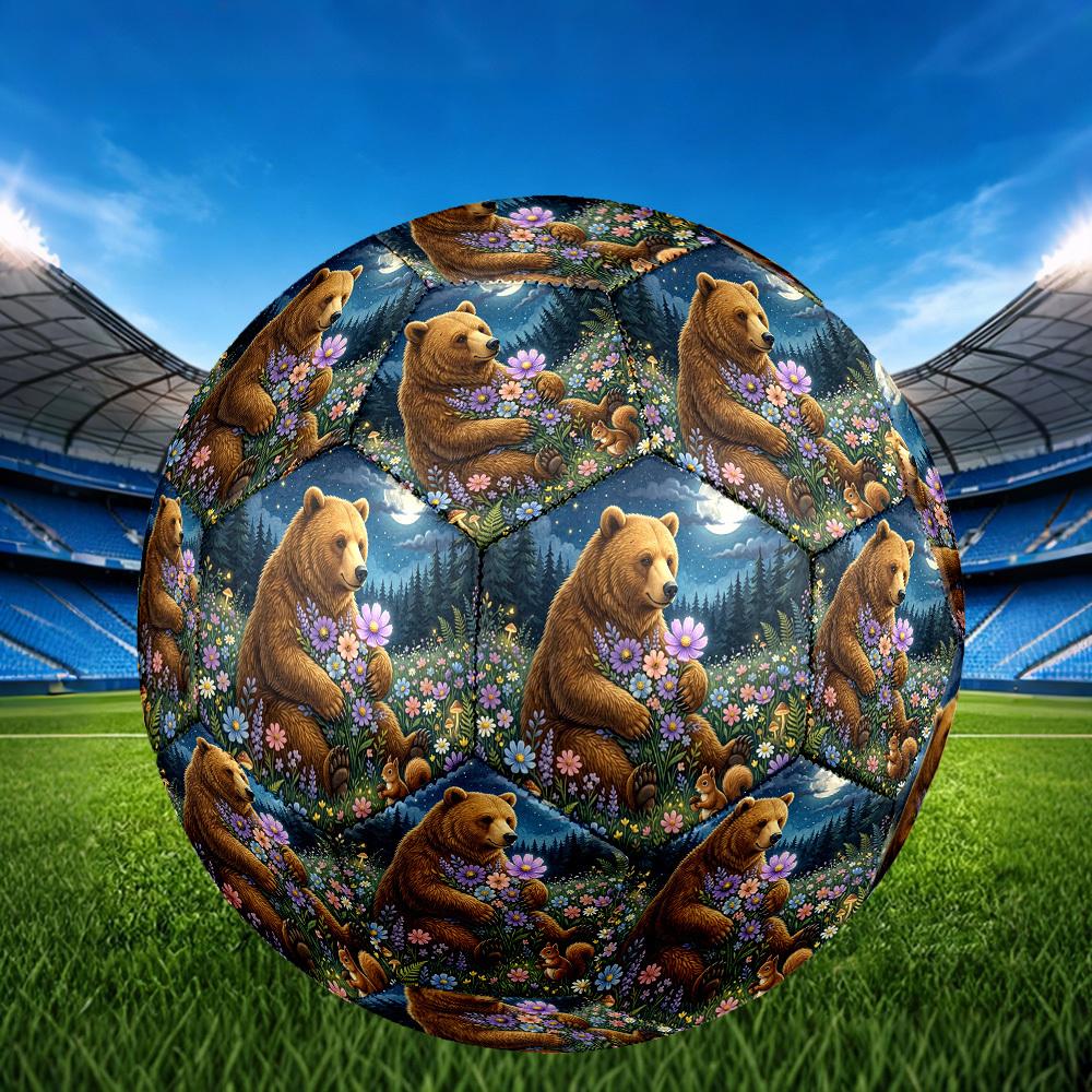 1pc Bear Moonlit Garden Durable Size 5 Soccer Ball Professional Match Training Football Indoor &Outdoor Sports Ball P60161