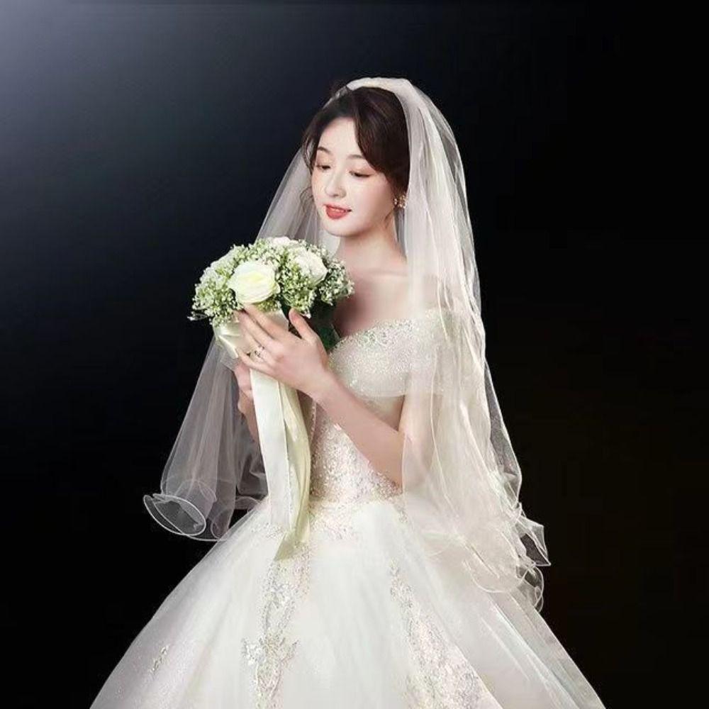 Short Wedding Veils Two Layer Bride Head Gauze New Bridal Veil  Bride Accessories