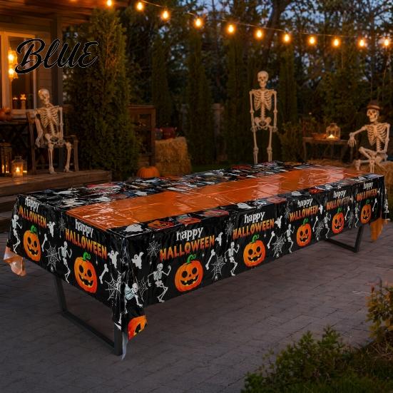 Waterproof Tablecloth Happy Party Table Pumpkin Ghost Tablecloth Spooky Halloween Disposable Skeleton Holiday Cover