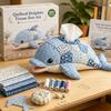 Caja de Pañuelos Acolchada de Animales Marinos Kit de Bricolaje Hecho a Mano Decorativa Caja de Pañuelos Hecha a Mano Kit de Bricolaje para Mujeres Principiantes Baño Oficina Hogar