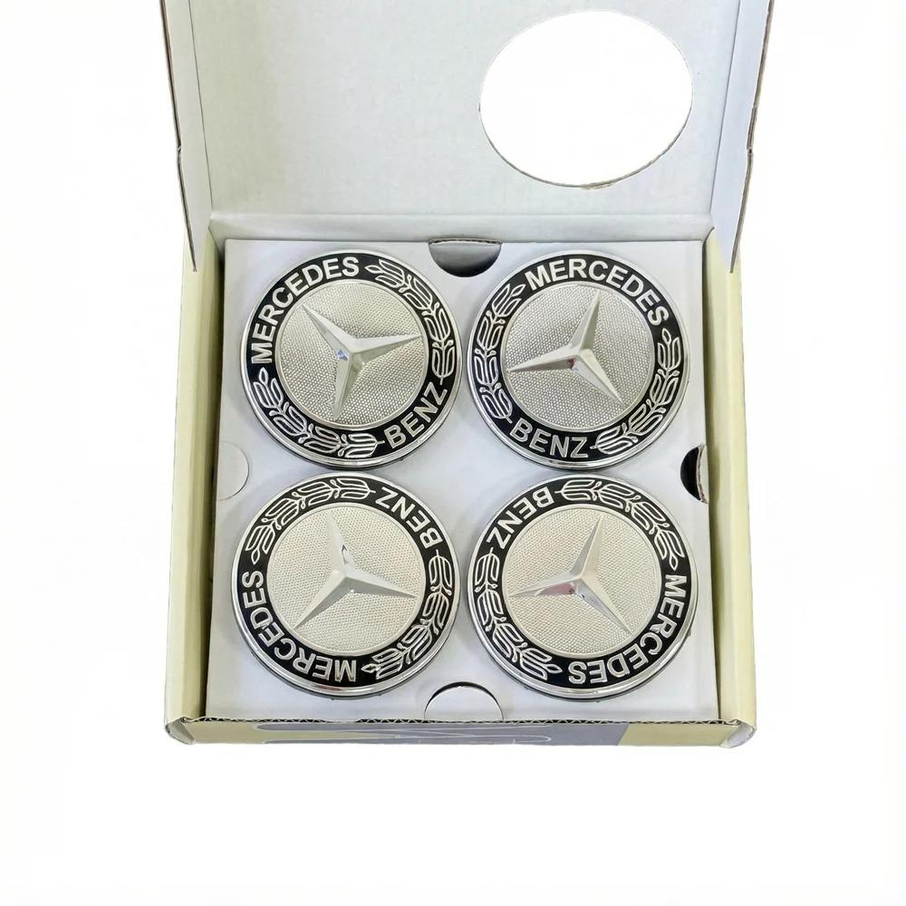 4PCS 75mm Floating Wheel Center Hub Caps Cover for Mercedes-Benz B/C/E/S Class a C200L GLC GLK CLA Car Accessories