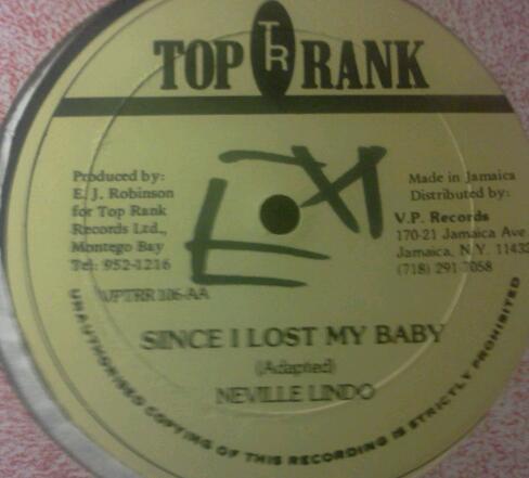 

12inch Record NEVILLE LINDO SCREWDRIVER Since I Lost My Baby Row Your Boa VPTRR106 Top Rank Jamaica Reggae Ska Dub Used