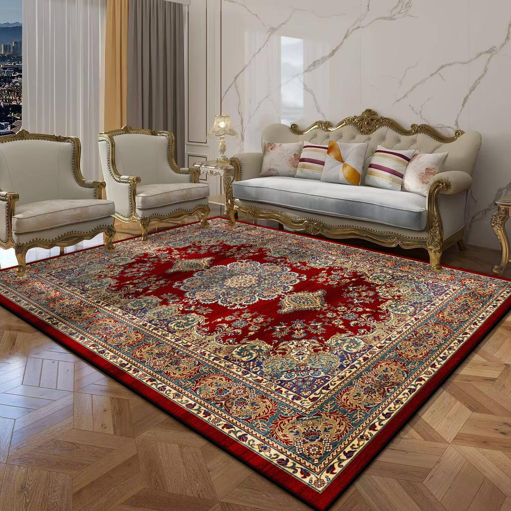 Persian Luxury Red Carpet Living Room Large Size Rug Non-slip Coffee Tables Mat Home Decoration Bedroom Lounge Rug Tapis Salon