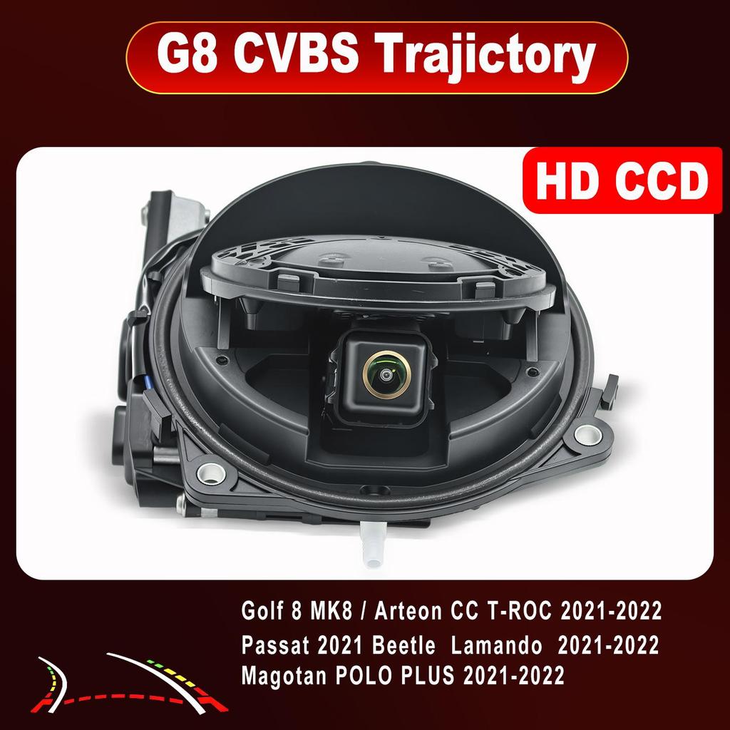 Volkswagen Golf 8 MK8 CC T-Roc AHD Rearview Camera with Flip-up Cover and Trajectory Feature