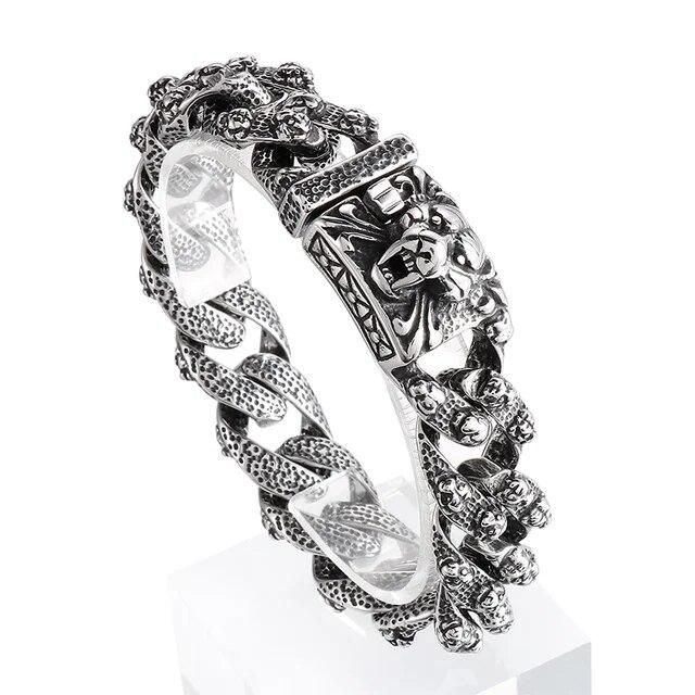 

Панк-животное кубинский браслет для мужчин из нержавеющей стали 316L модные украшения 22cm