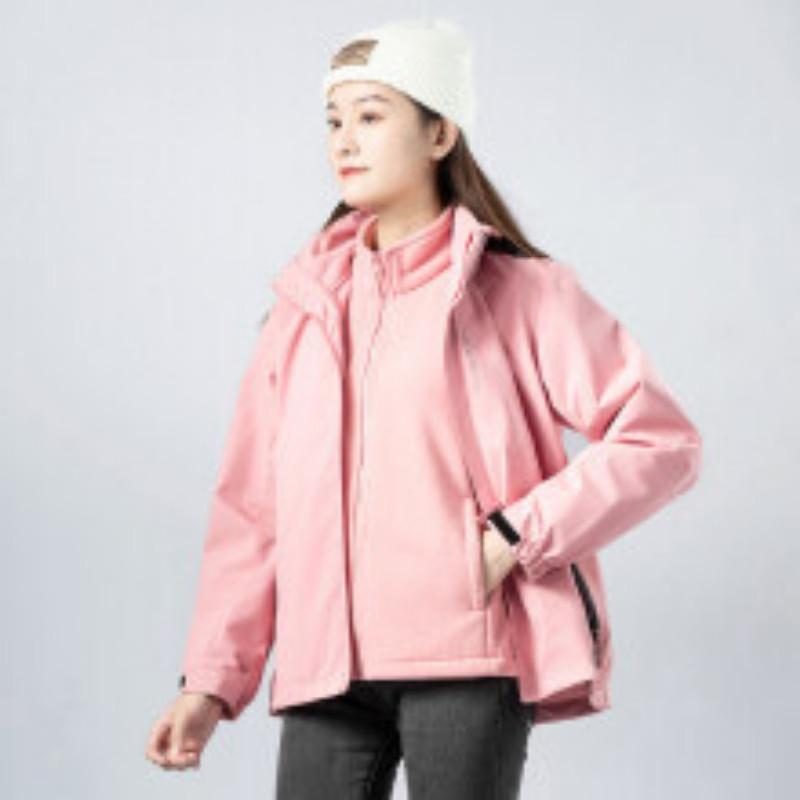 Outdoor Jackets for Men and Women, Fashionable Mountaineering Clothing, Three-in-one Detachable Velvet, Thickened and Warm Couple Winter Jackets