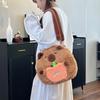 Removable Strap Capybara Plush Backpack Cartoon Animal Cartoon Capybara Bag  Kids Birthday Gift