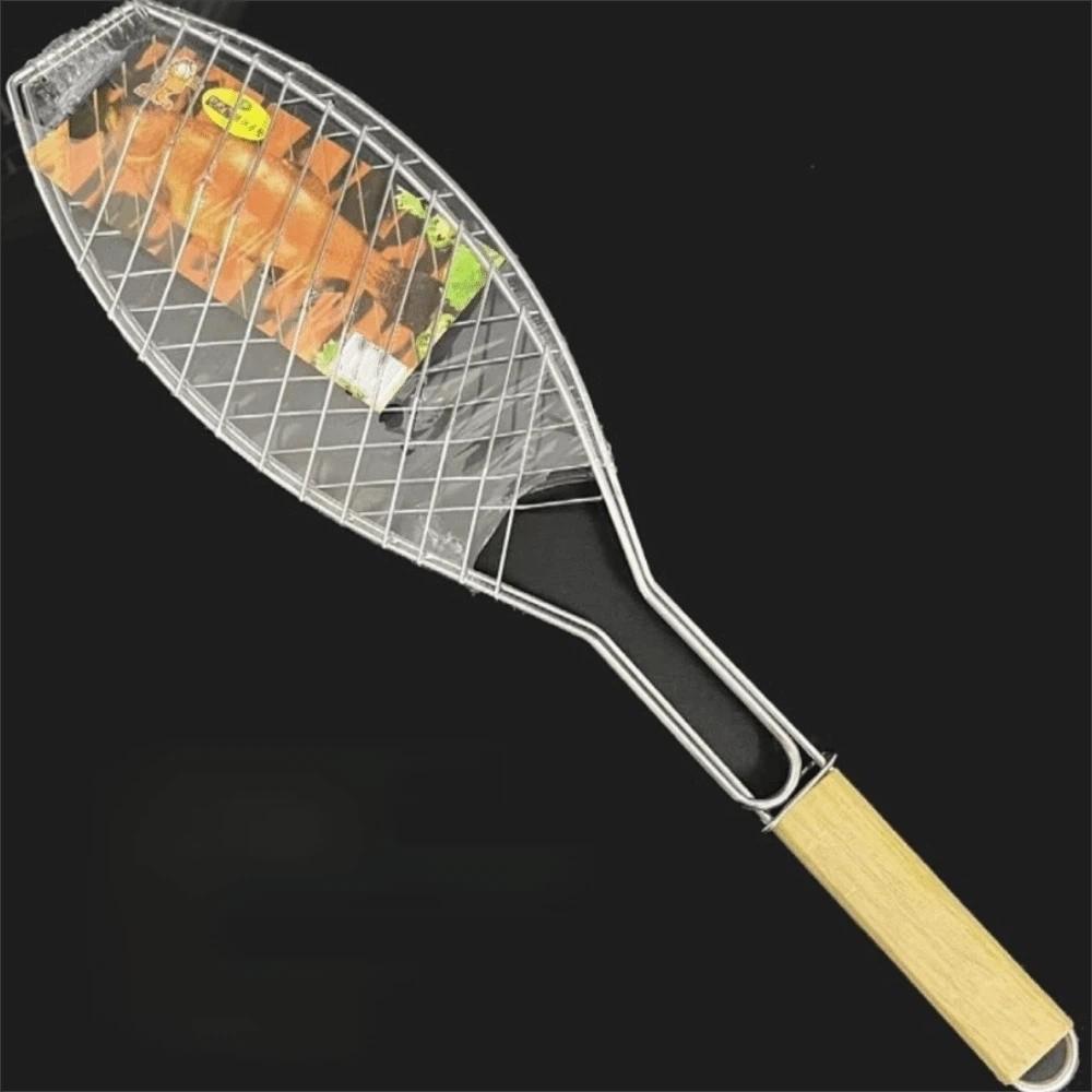 Mesh Design Roasting Fish Basket Nonstick Surface Portable Grilling Basket DIY Cooking Flexible Net Vegetable Basket Camping BBQ