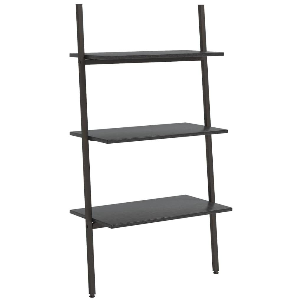 Ladder Shelf with 3 Shelves Black 64 x 34 x 116 cm