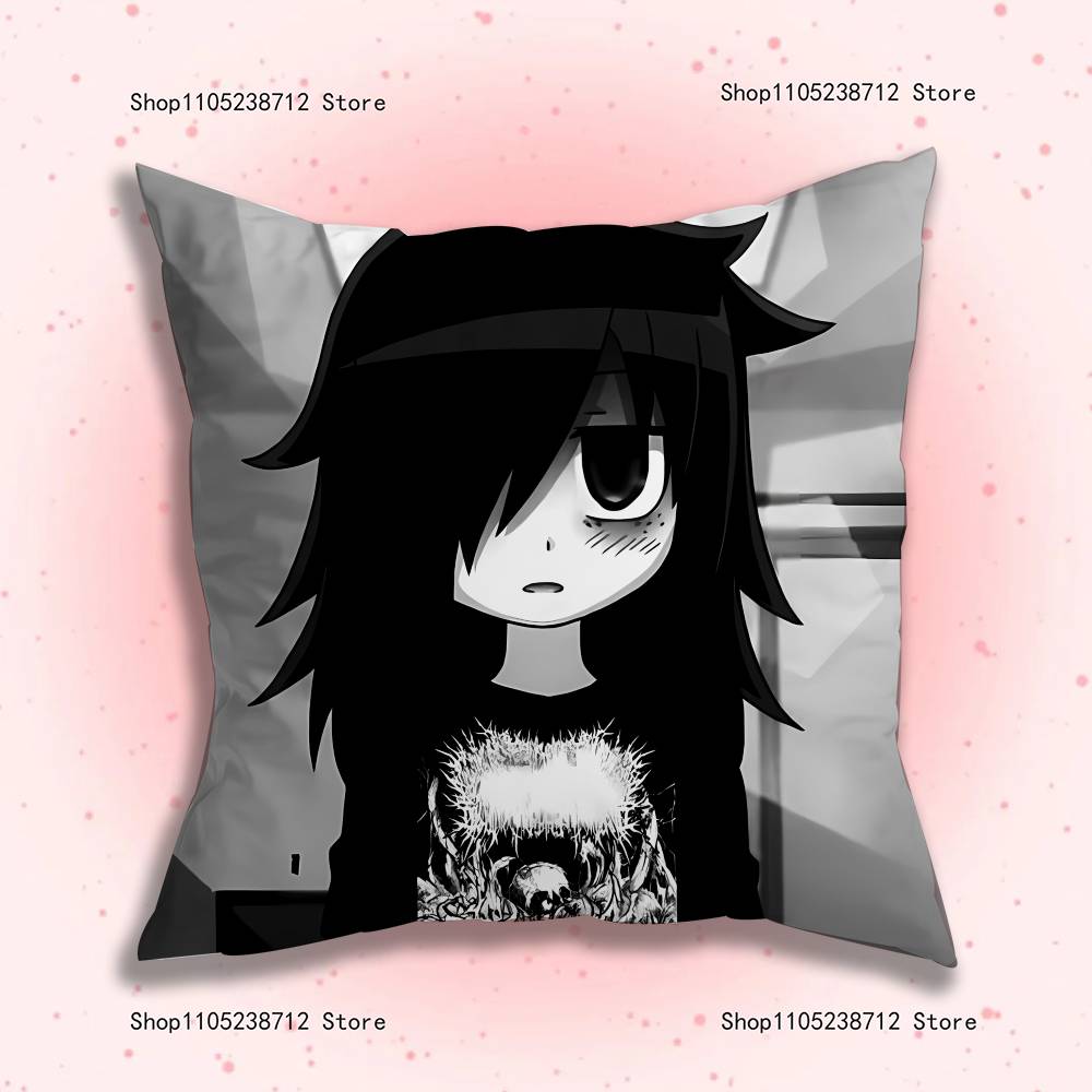 W-Watamote Tomoko Kuroki Anime Kissenbezug Milbendichter Kissenbezug Versteckter Reißverschluss Seidiger Kurzer Plüsch Sofakissenbezug