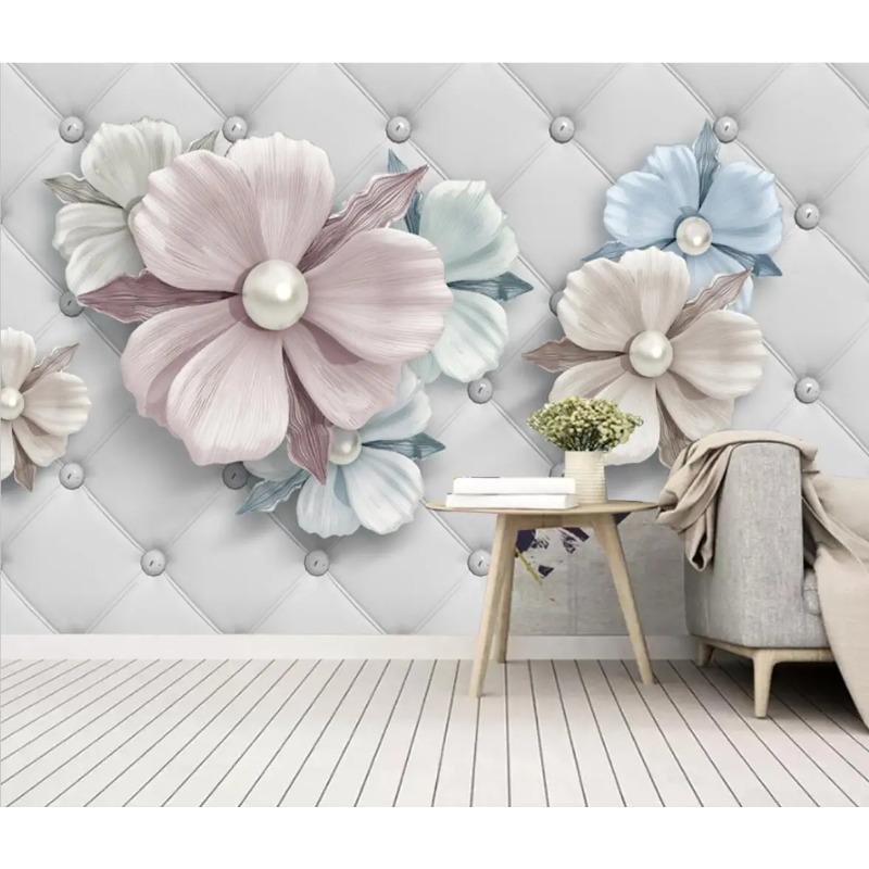 Jewelry Flower Wallpaper Soft Bag Mural For Living Room Bedroom Wall Painting Wall Papers Home Decor