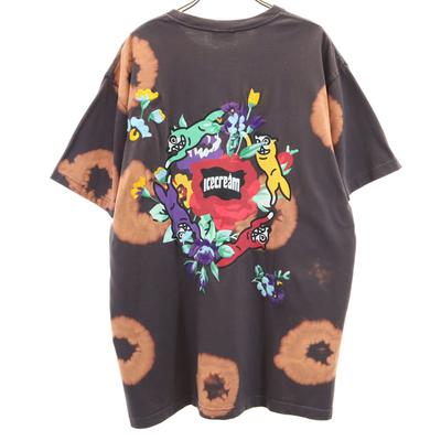GLACE Logo arrière Manches courtes Teint T-shirt Dipper L broderie fleur Homme Occasion