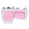 1:12 Dollhouse Bathroom Accessories Miniature Wooden Towel Rack Bottles Decoration