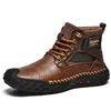 Hand-stitching Leather Men Boots Split Leather Casual Leather Shoes Men Ankle Boots