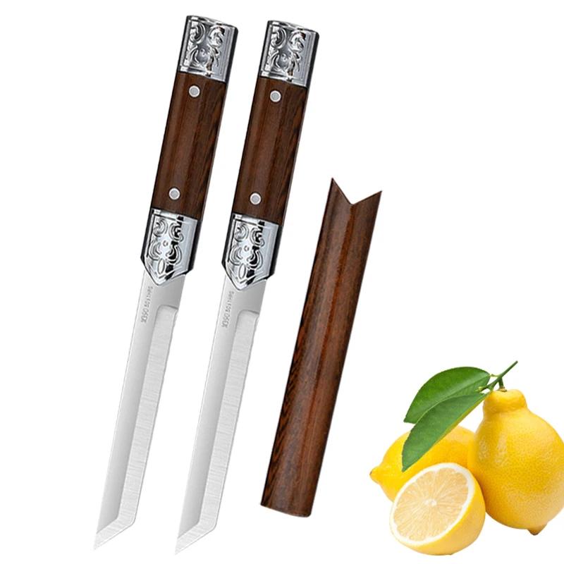 Stainless Steel Fruit Utility Knife Portable Fruit Paring Pocket Knife Household Multipurpose Vegetable Cutting Straight Knife
