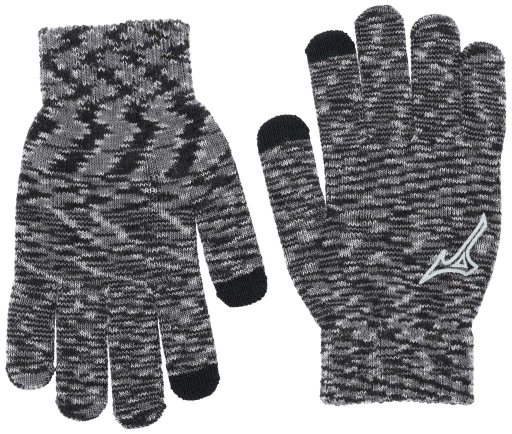 Mizuno Training Wear Knit Touchscreen Free Size Gloves, Compatible, 32JYA504, Black,