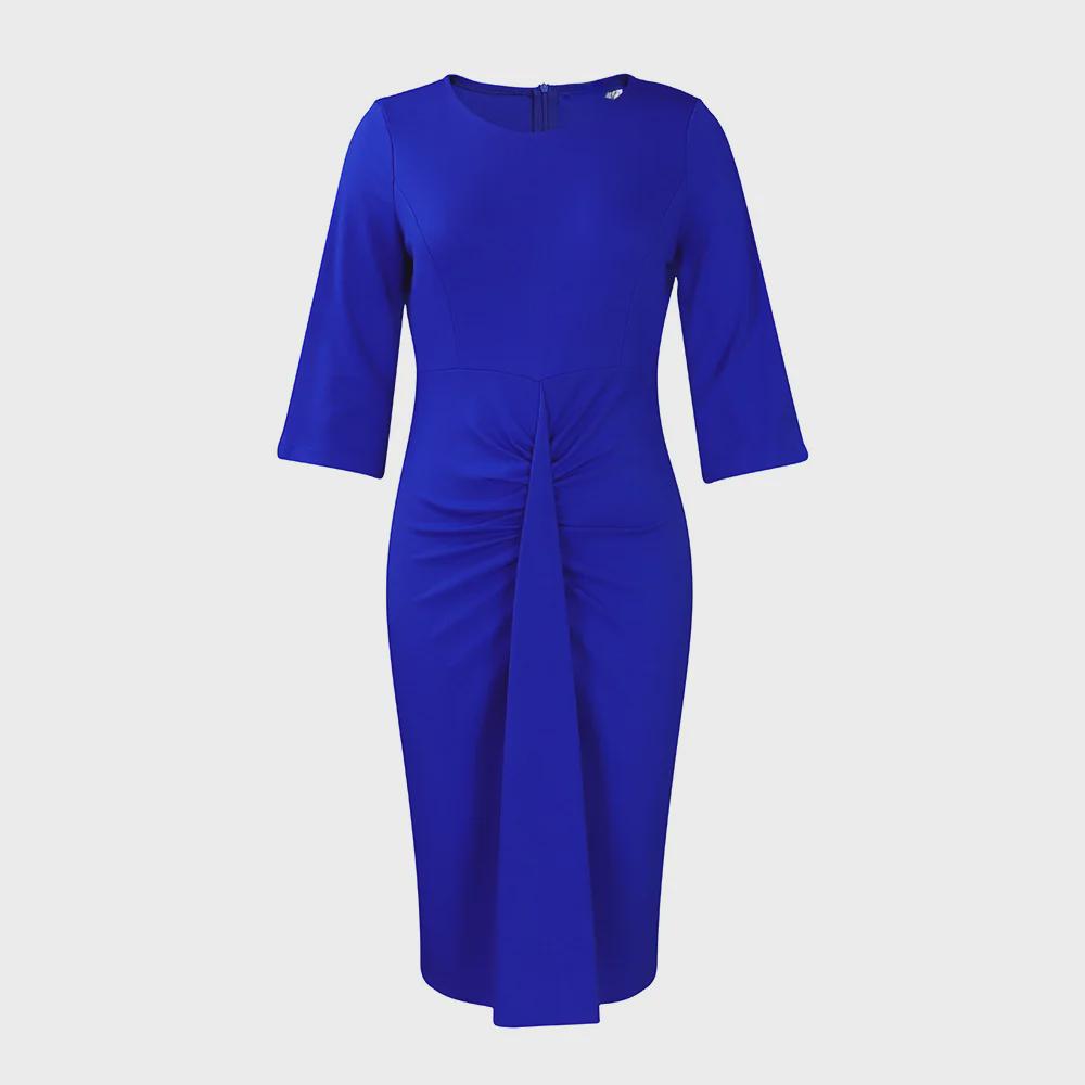 2023 Europäische & Amerikanische Damenmode: Plissiertes Hüftbetontes Bleistiftkleid, Große Größe