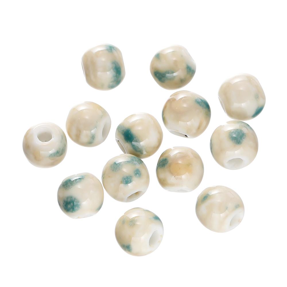 50pcs/Lot 6/8/10mm Classic Ceramic Beads Spacer Loose Round for Necklace Bracelet Earrings Jewelry Making Accessories