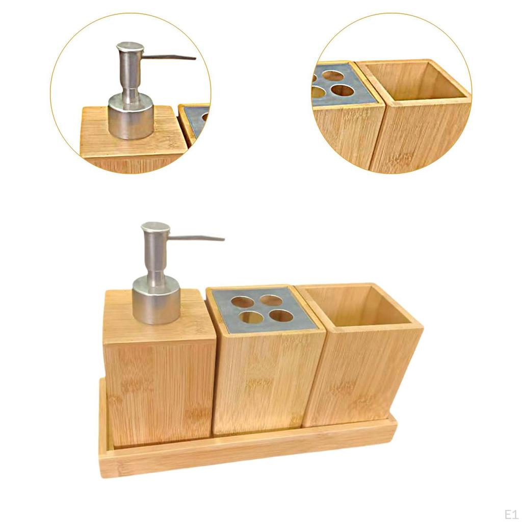 4Pcs Bathroom Accessories Set Lotion Dispenser Apartment Essentials Toiletries Mouthwash Cup