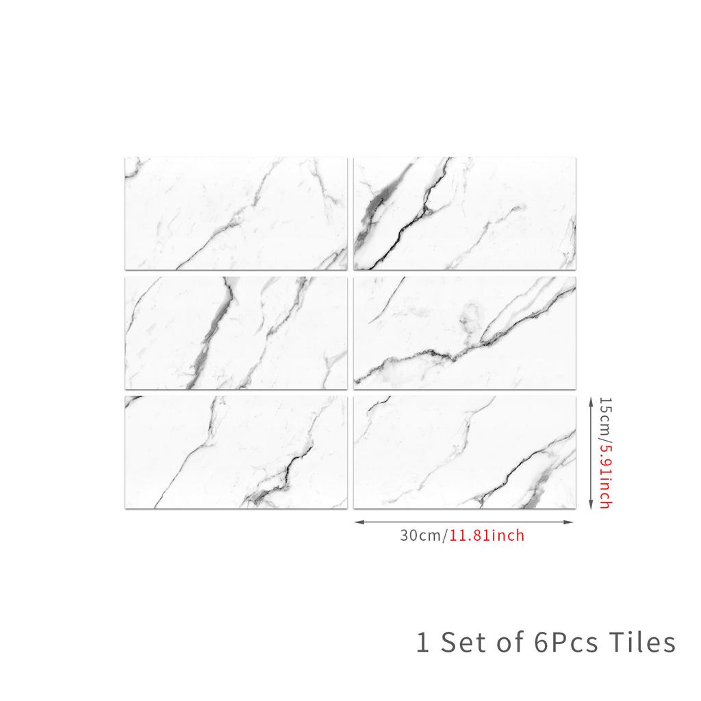 Marble Pattern Glossy Tile Wall Sticker Self-Adhesive Living Room Bathroom Renovation Wall Decoration Waterproof And Moisture-Proof Wallpaper