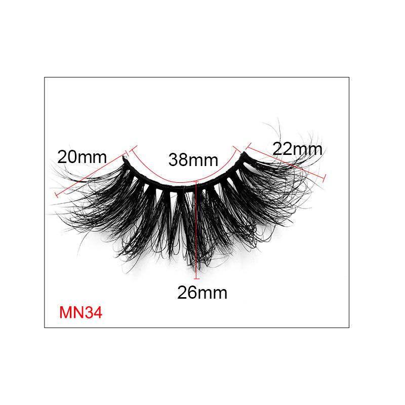European And American Square Box Mink False Eyelashes 8d25mm Three -Dimensional Thick Slender Long Curly Eyelashes False Eyelashes