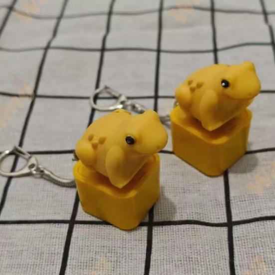 Decompression Toy Frog Croaking Fidget Key Chain Rechargeable Frog Clicker with Realistic Sounds Portable Stress Relief Toy