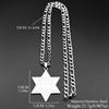 Je Israel Hebrew Letter Chai Symbol David Star Pendant Necklace Men Women Stainless Steel Hexagram Punk Cuban Chain Jewelry