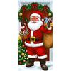 Santa Claus Open The Door Banner Door Cover Decoration Polyester Merry Christmas Winter New Year Holiday Photo Booth Navidad