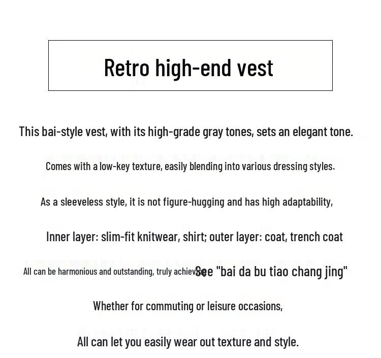 Stylowy damski dzianinowy bezrękawnik Betu z bocznymi guzikami