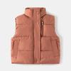 Boy's Zipper Shirt Sleeveless Cotton Coat Solid Color Coat Vest