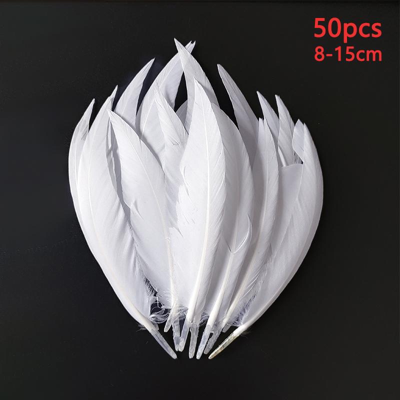 8-15Cm Feathers Long Decoration Bulk White Plume 50Pcs Chicken Goose For Massage Pictures Tree Dreamcatcher Crafts Plumas Small
