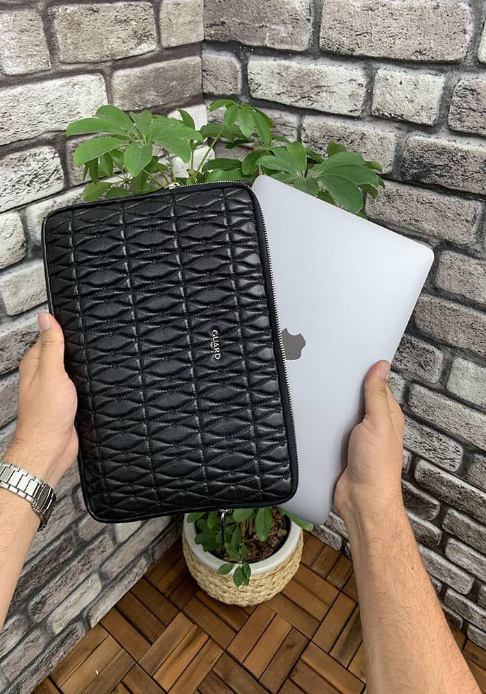 

Guard Embroidery Patterned Black Clutch Bag