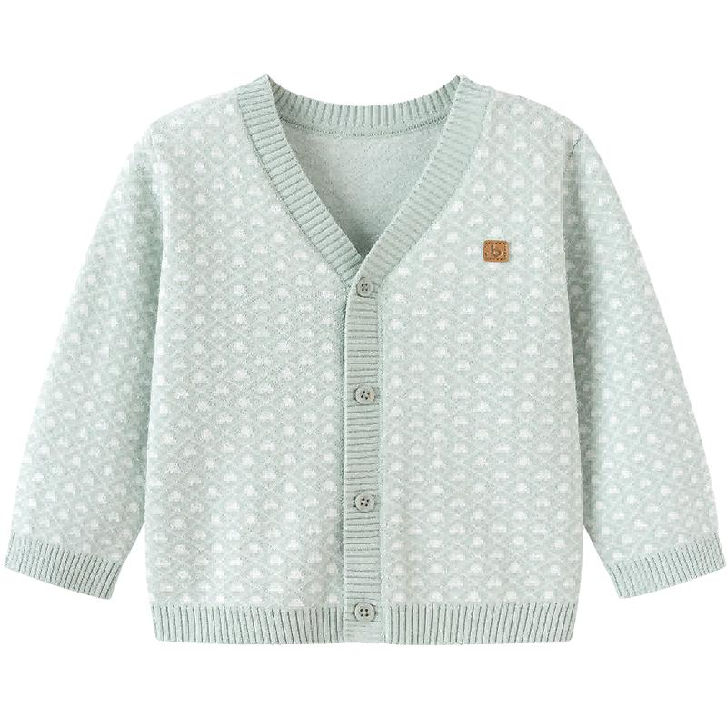 Balabala Boys' V-Neck Letter Cardigan Sweater