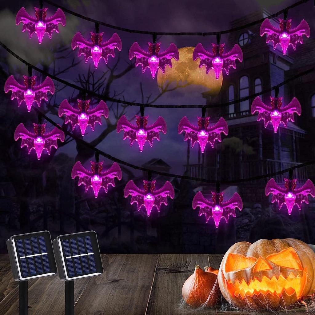 Halloween LED String Lights - Soft PVC, Pumpkin, Ghost, Bat, Skull Decoration