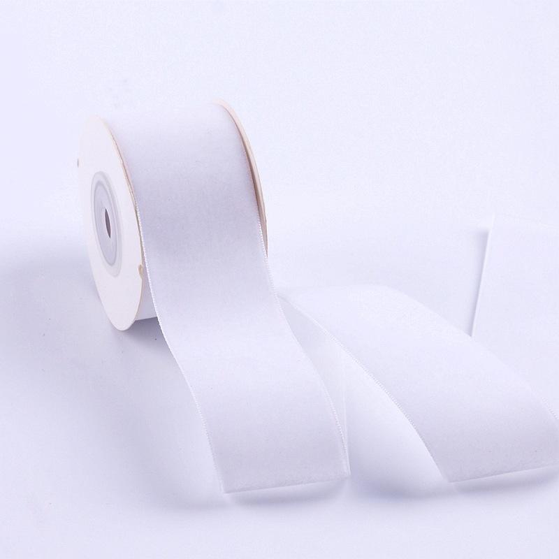 Eco-Friendly 38mm Single-Sided Flocked Velvet Ribbon Spool for Gift Wrapping DIY Bows Hair Accessories Birthday Cake Box Bands
