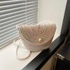Trendy Light Brown Woven Bag Versatile Casual Travel Shoulder Purse For Ladies