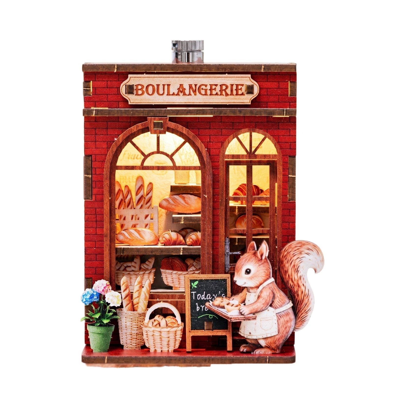 

DIY Miniature House Model Magnetic Fridge Magnet Wooden Puzzle Home Decoration Creative Building Block Kit for Craft Hobby Collectibles One Size