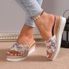 2025 Summer New Round Toe Open Toe Comfortable Casual Slippers Fashionable Elegant Sexy Banquet High Heel for Women