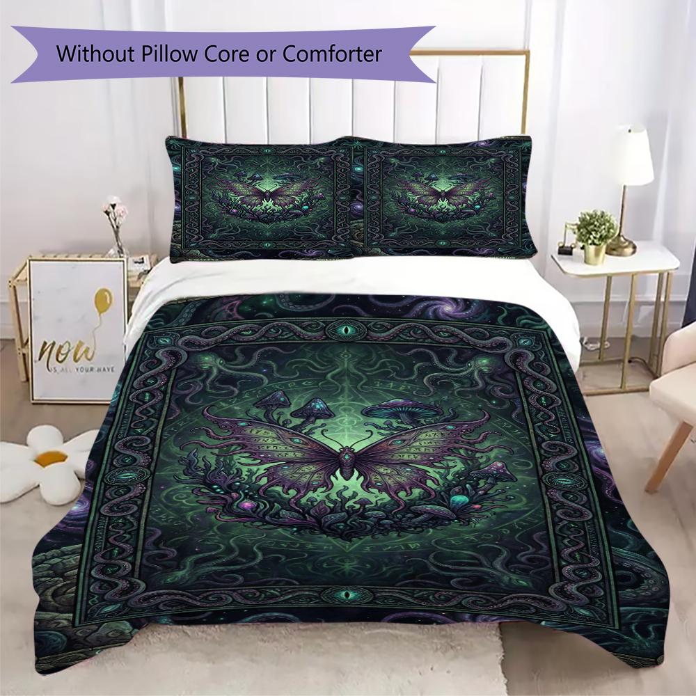 Butterfly Decoration Pattern Bedding Uilt Set Uilt Cover Pillowcase Home Decoration Birthday Gift (1 * Duvet Cover + 2 * Pillowcase Without Core)40