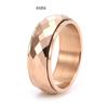Unisex Titanium Steel Rotating Diamond Ring Wide Narrow Face Trendy Jewelry for Men Women