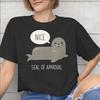 Graphic Printed Seal Of Approval T Shirt For Unisex 100 Cotton Tshirts Short Sleeve Tops